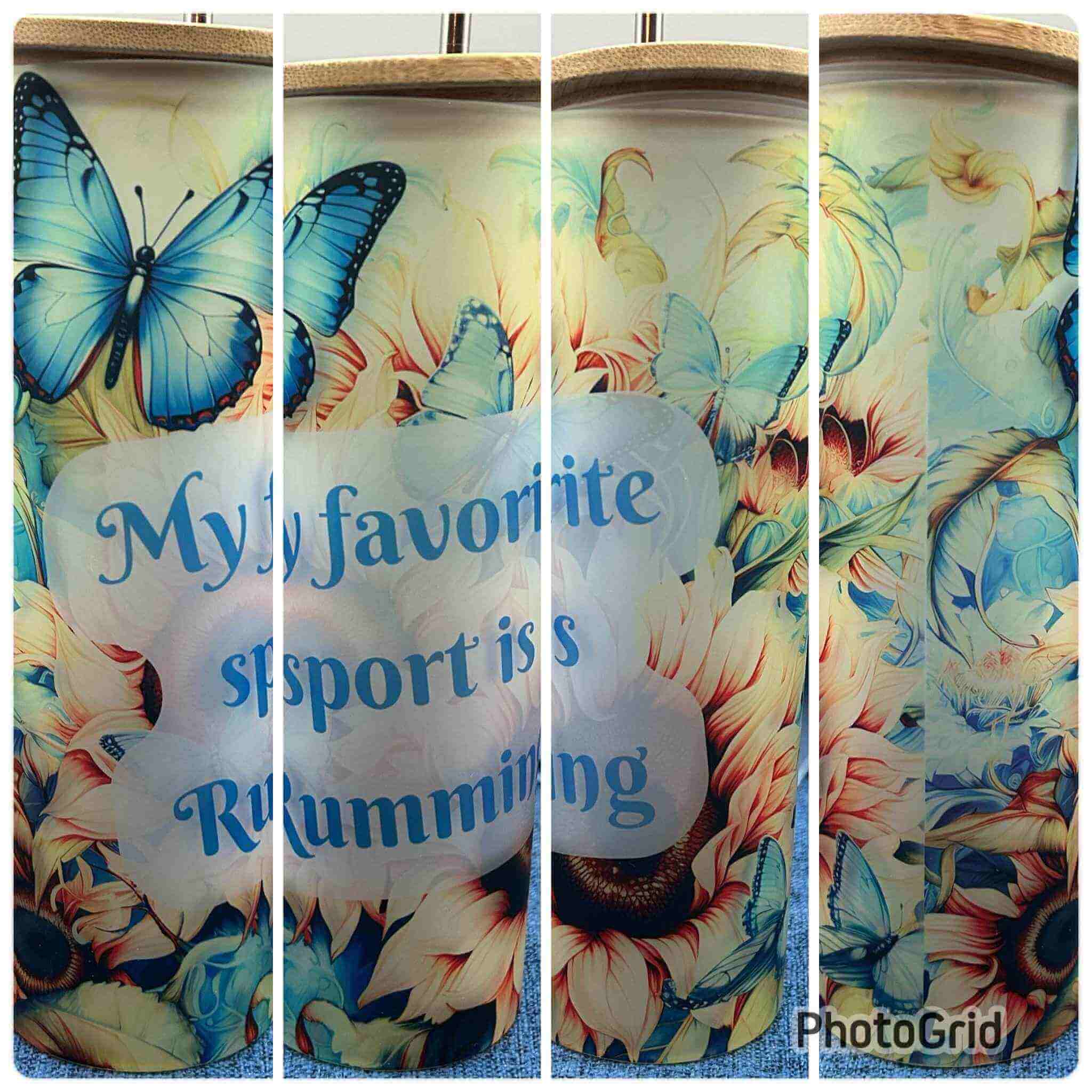 18 oz Frosted White Glass Tumbler
