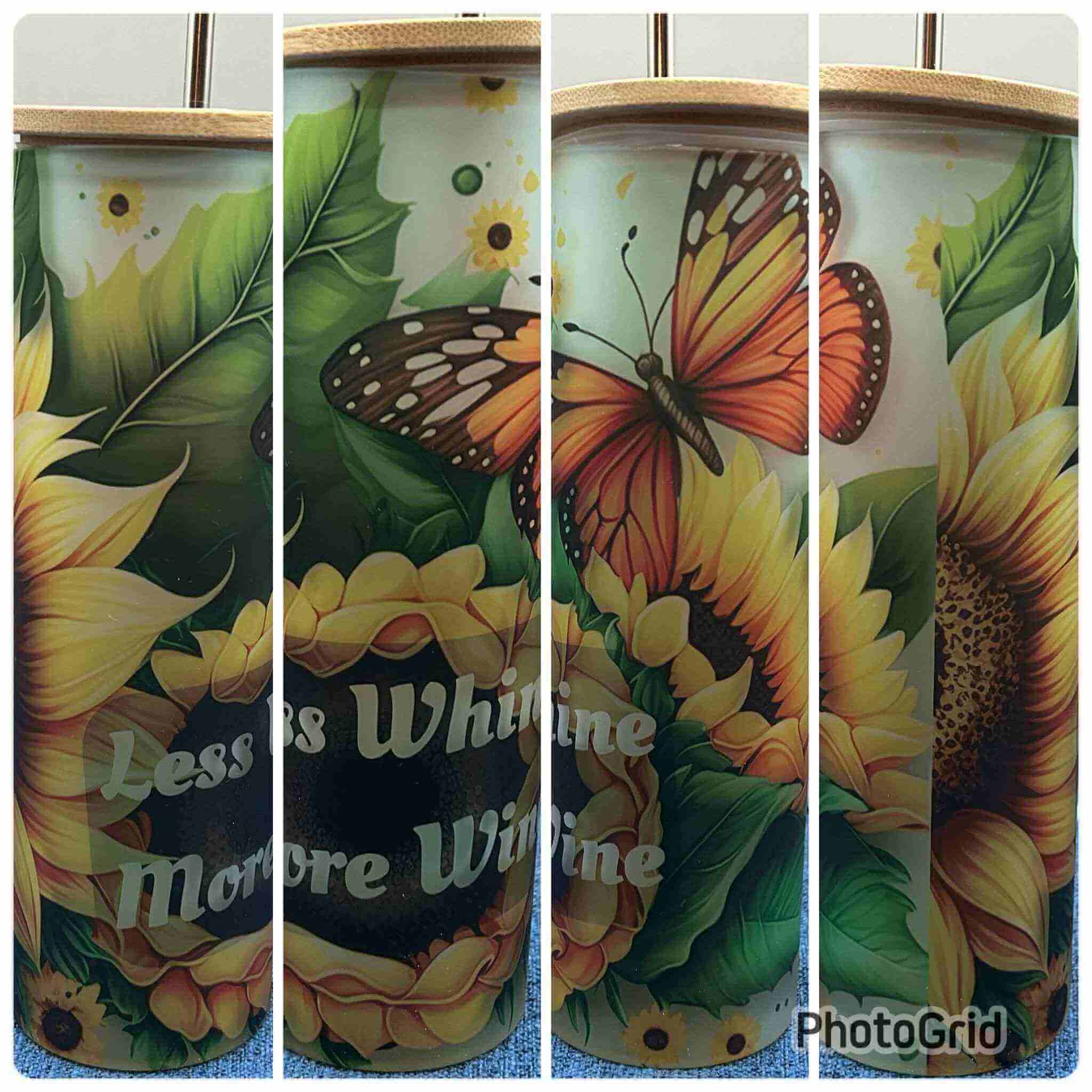 18 oz Frosted White Glass Tumbler