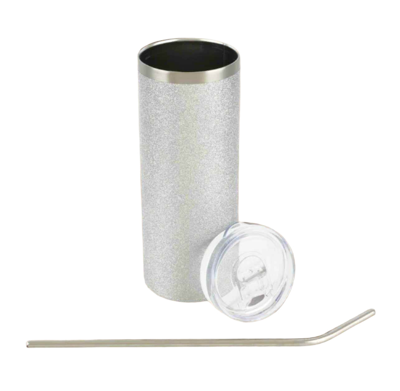 20 oz Silver Glitter Tumbler