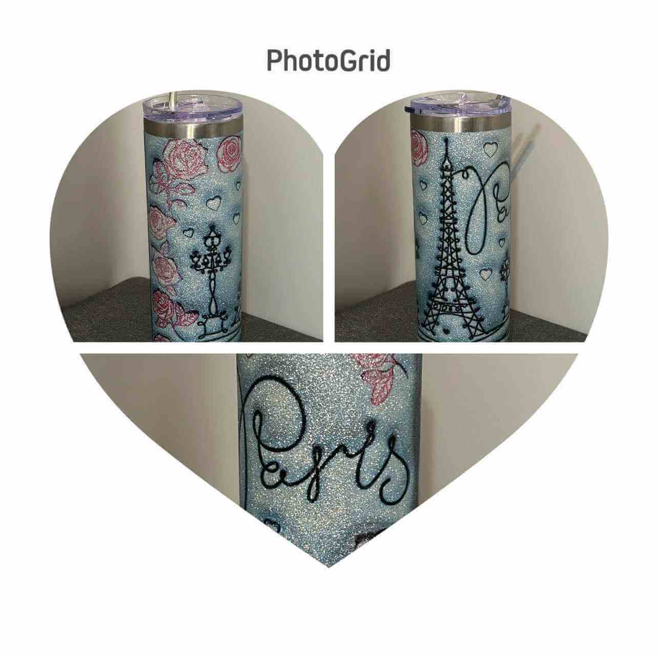 20 oz Silver Glitter Tumbler