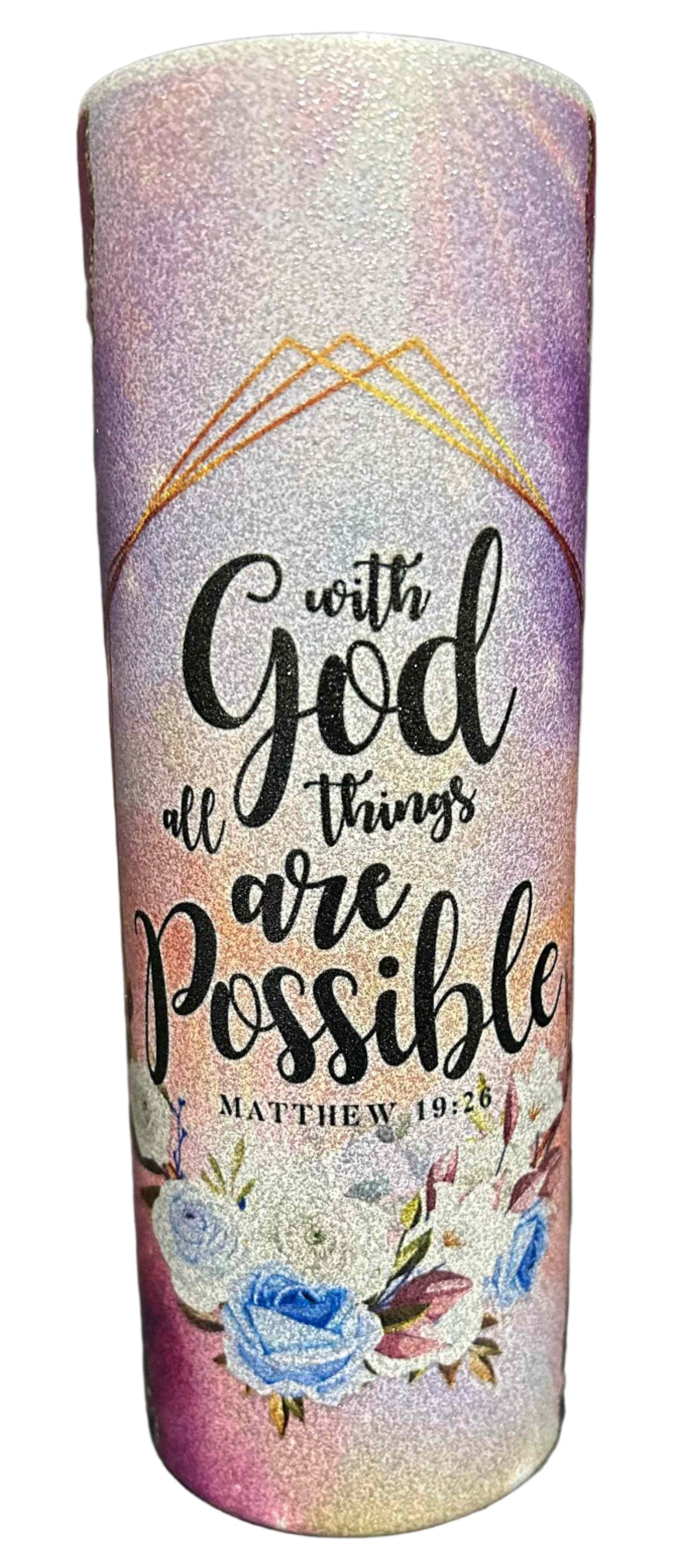 20 oz Silver Glitter Tumbler-Custom Designing Available