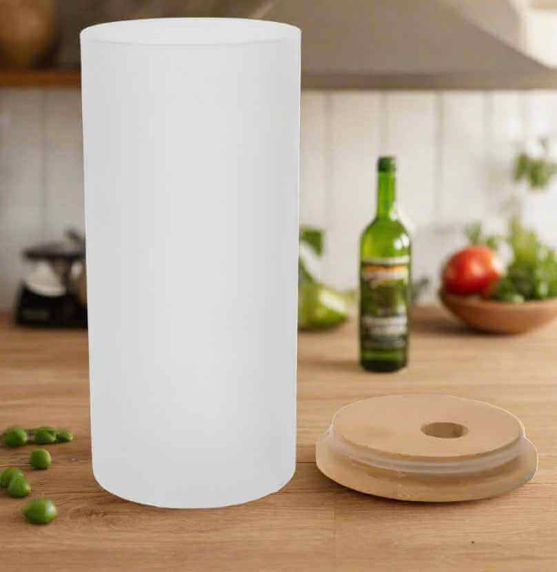 18 oz Frosted White Glass Tumbler