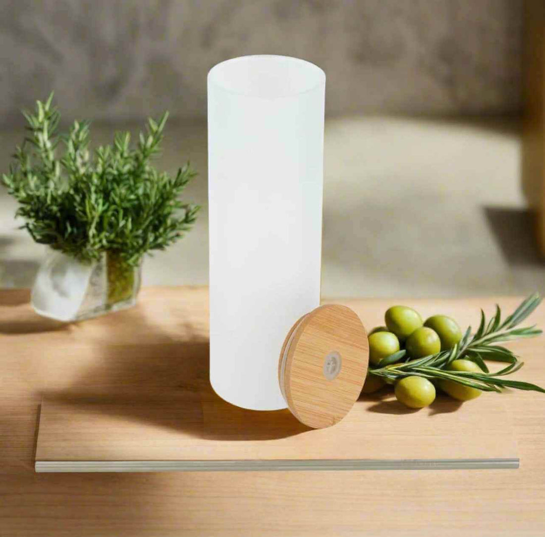 19 oz Frosted Glass Skinny Tumbler