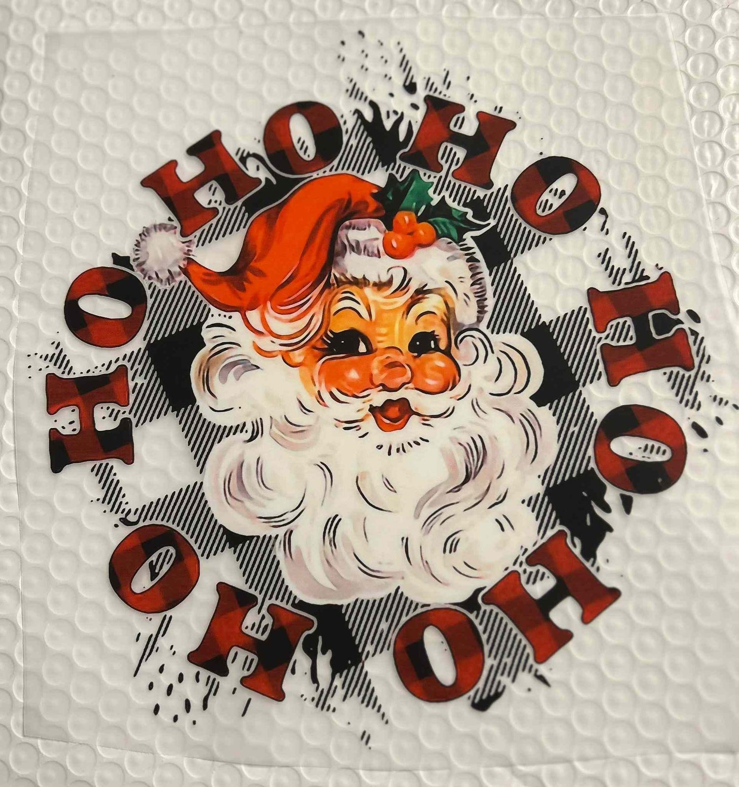 Festive Santa Claus holiday &amp; season design with &quot;Ho Ho Ho&quot; text.