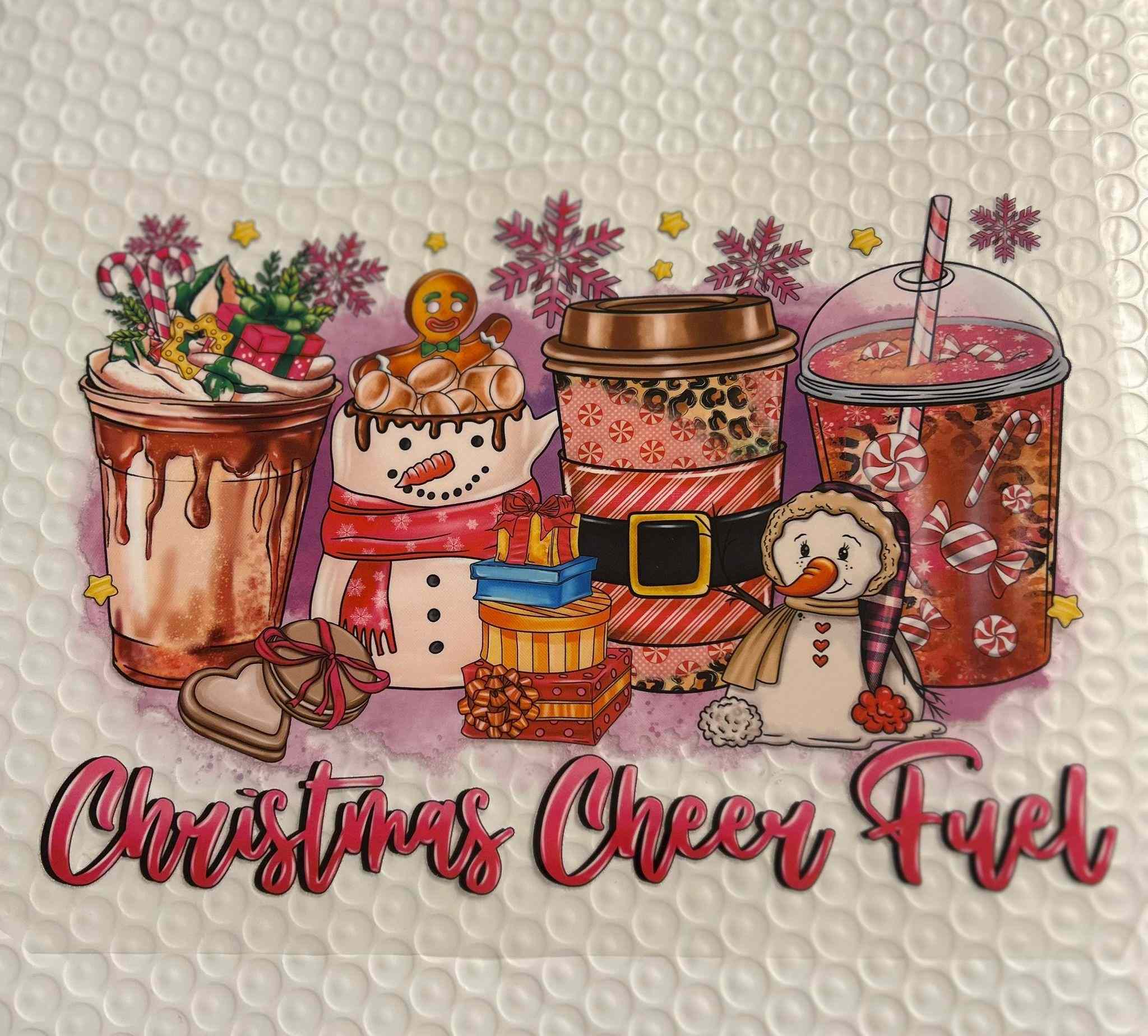 Holiday &amp; Season design featuring Christmas-themed beverages and treats with festive decorations.