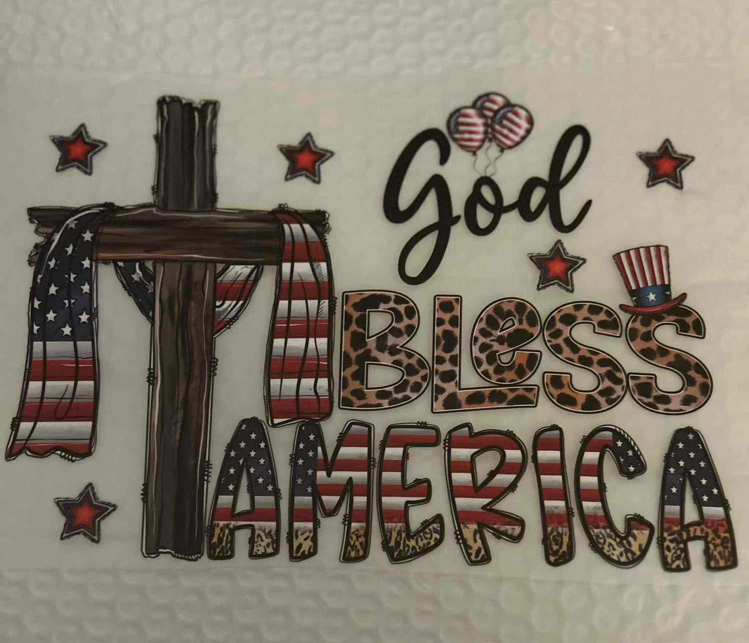 Patriotic sayings design with &quot;God Bless America&quot; and American flag motifs. cute quote designs