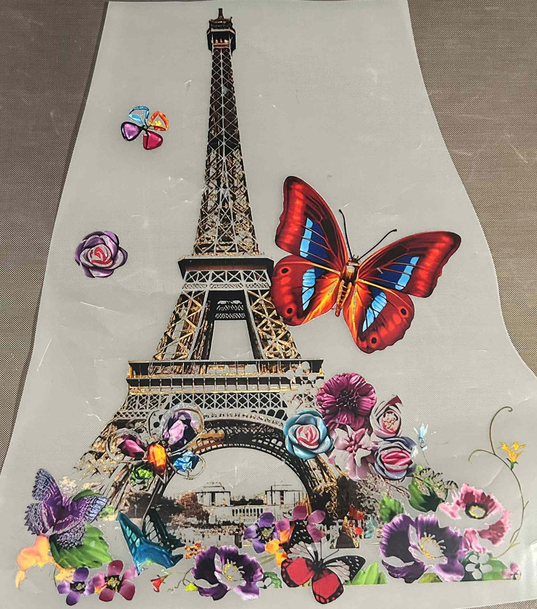 Eiffel Tower design with butterflies and flowers, part of the Miscellaneous Designs collection.