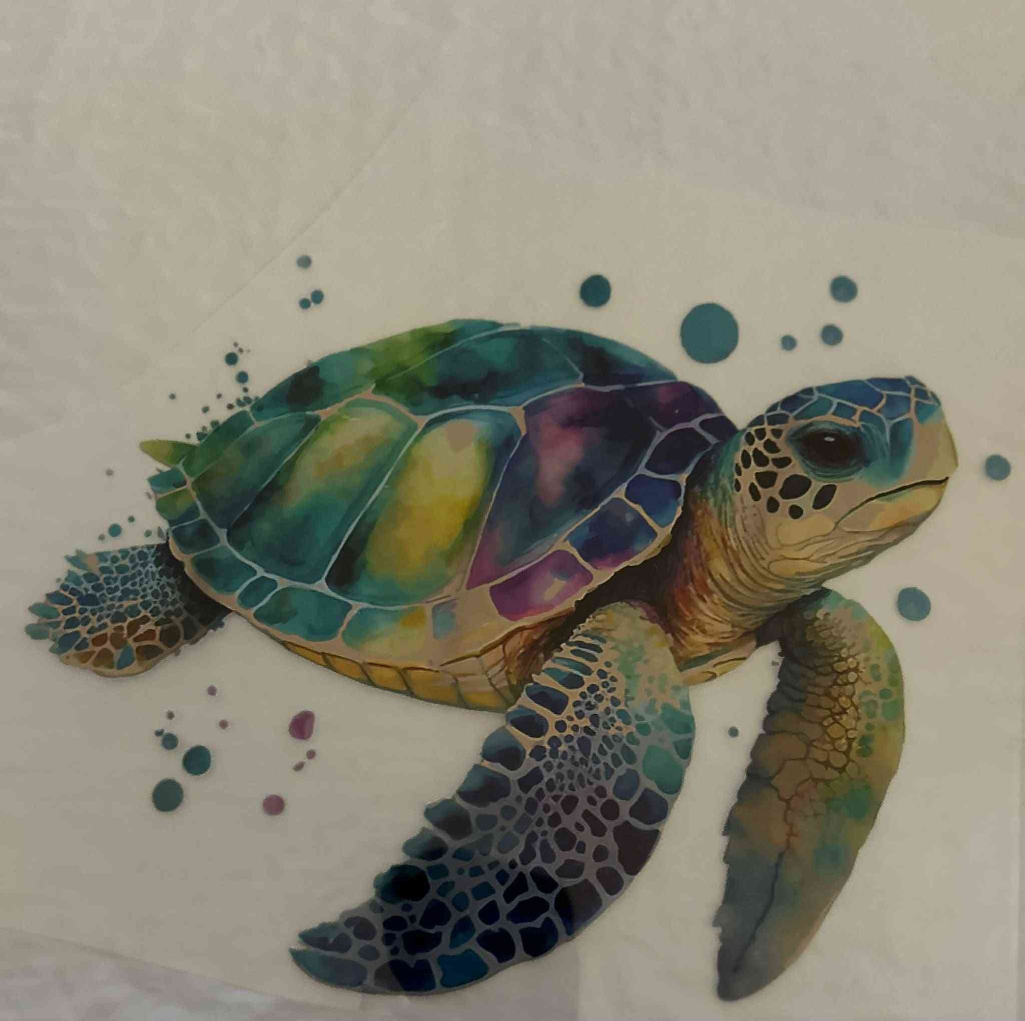 Colorful turtle animal design pattern on high-quality material.