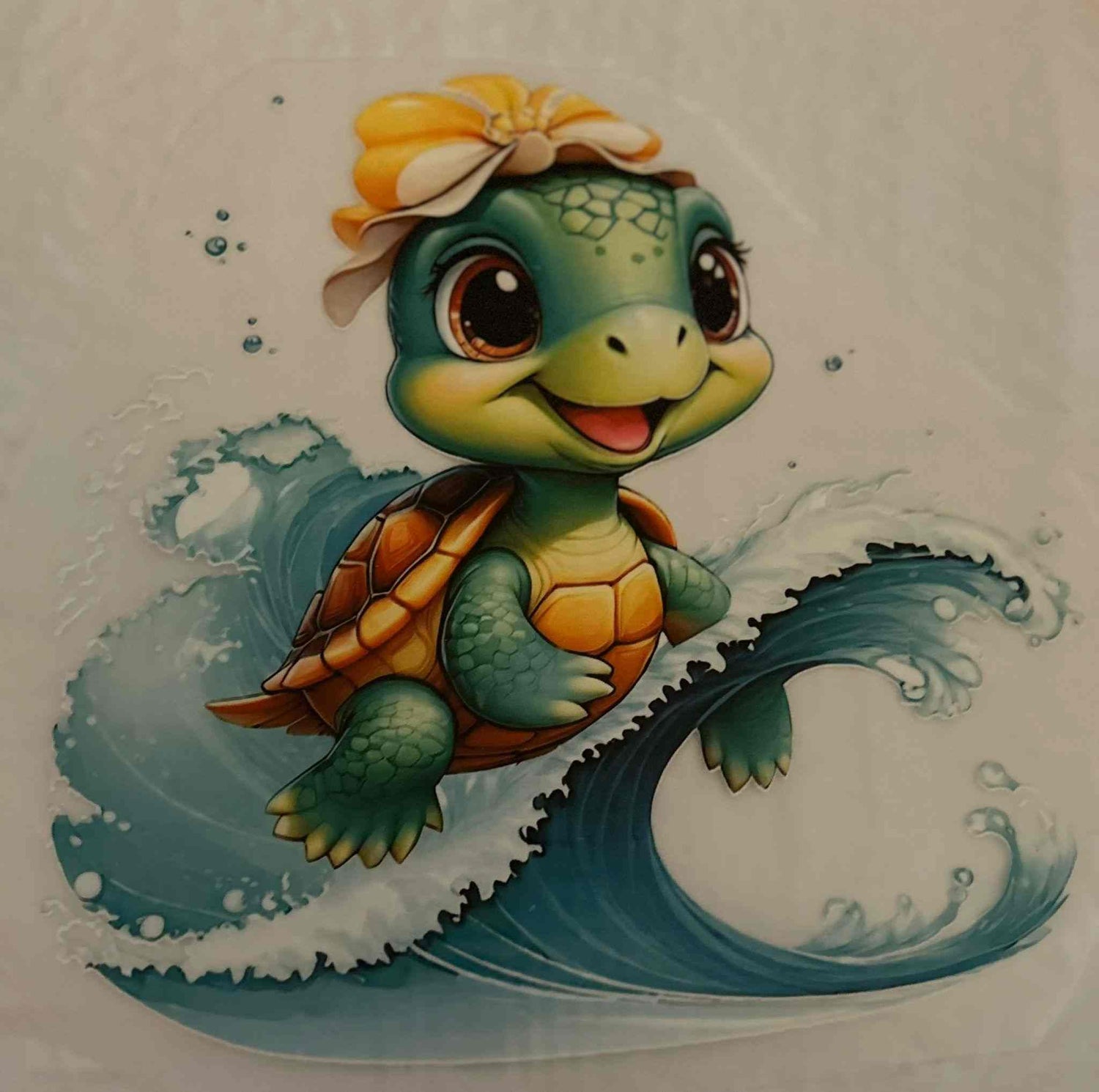 Cute turtle surfing wave in Animal Design illustration.