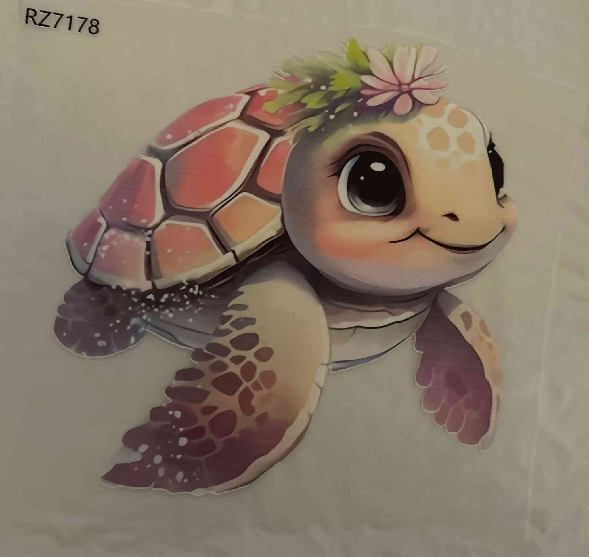 Cute turtle with floral design from Animal Designs collection.