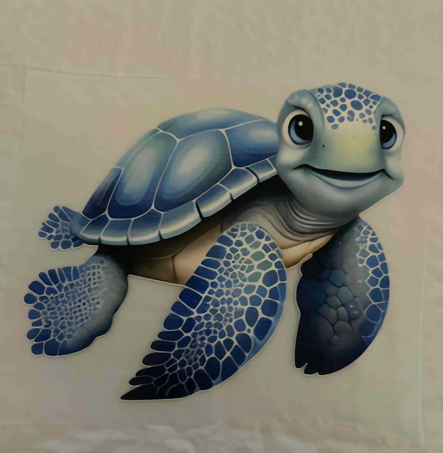 Blue turtle animal design illustration on white background.