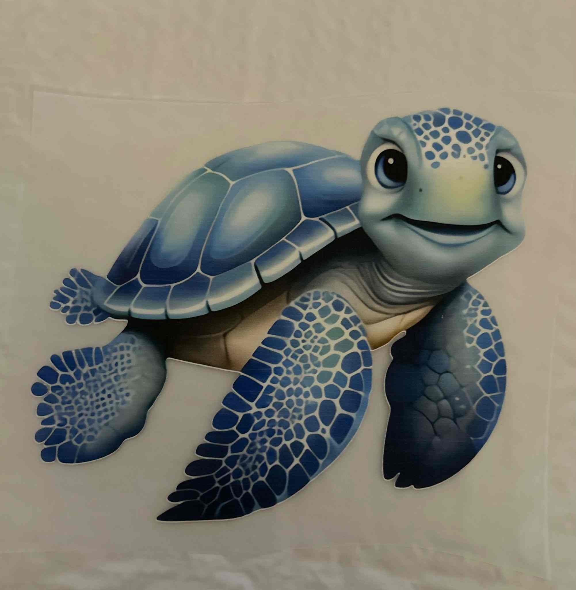 Blue turtle animal design illustration on white background.