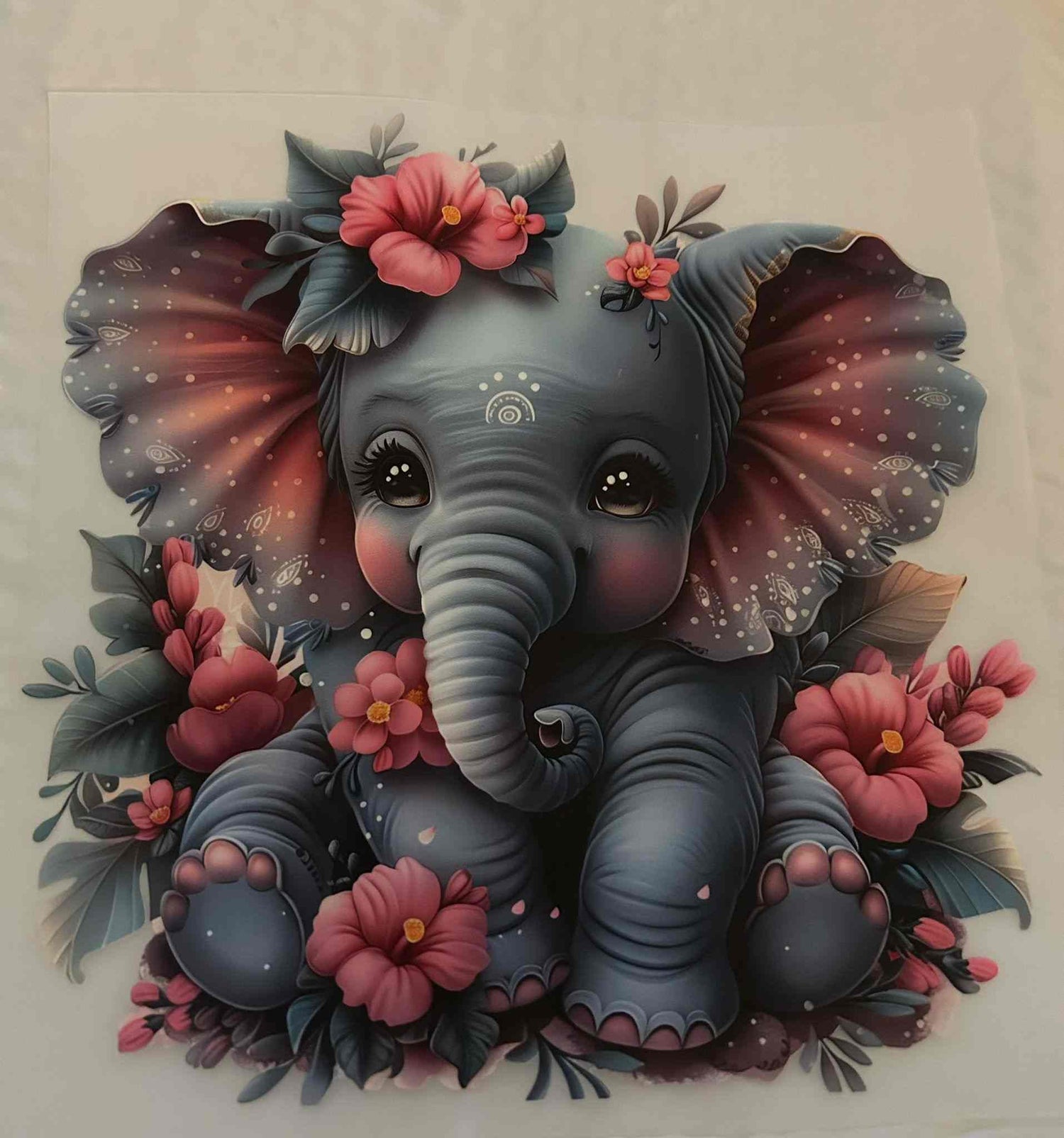 Cute elephant design with intricate floral patterns, showcasing Animal Design&