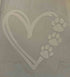 heart design with paw prints in animal design pattern