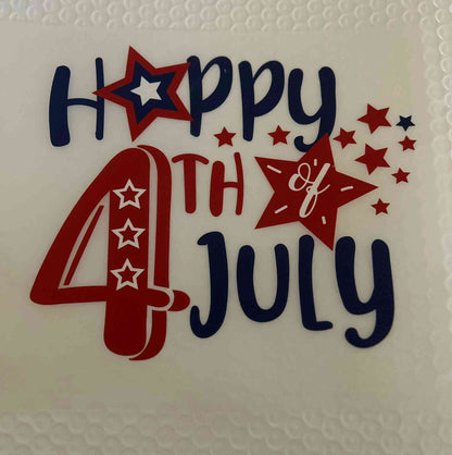 Happy 4th of July holiday &amp; season design with stars and festive lettering.