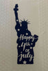 Holiday & Season design featuring "Happy 4th of July" with the Statue of Liberty silhouette.