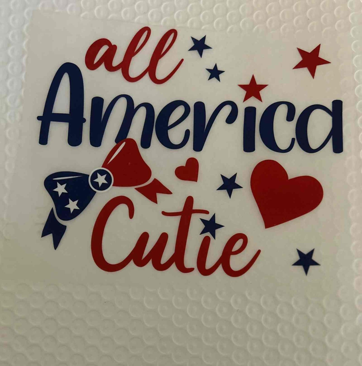 All America Cutie patriotic design with stars and hearts.