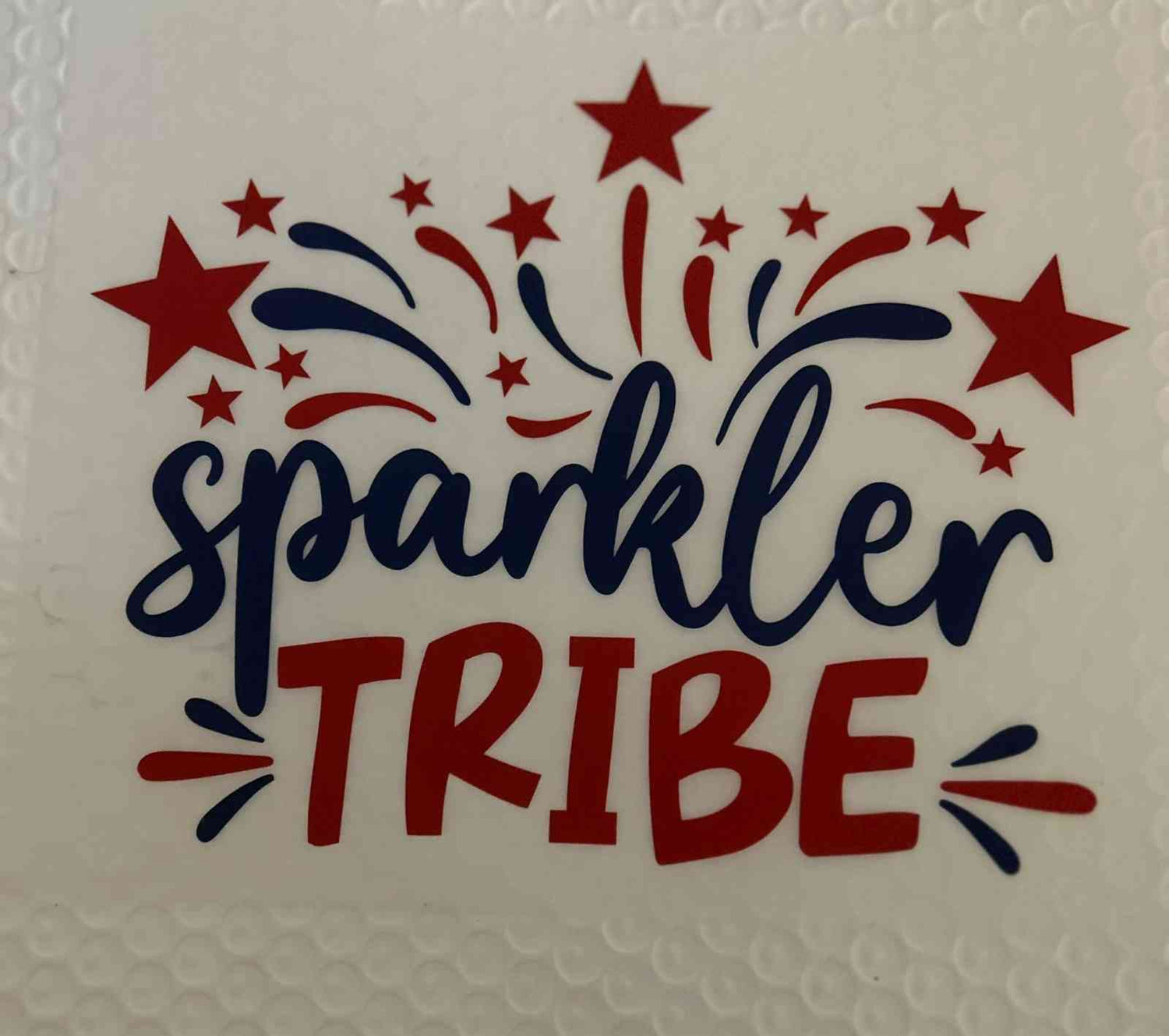 Patriotic Design with &quot;Sparkler Tribe&quot; text and stars.