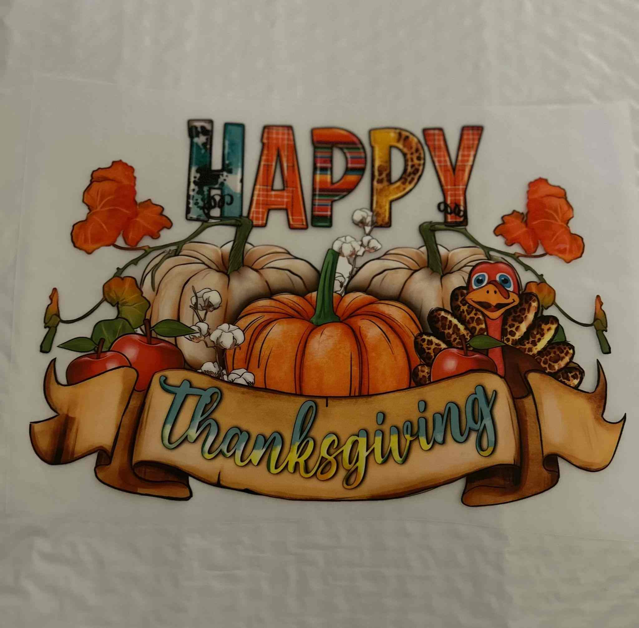 Thanksgiving holiday design with pumpkins, flowers, and turkey illustration.