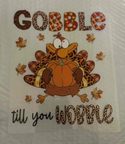 Holiday &amp; season design with a festive Thanksgiving turkey and autumn leaves.